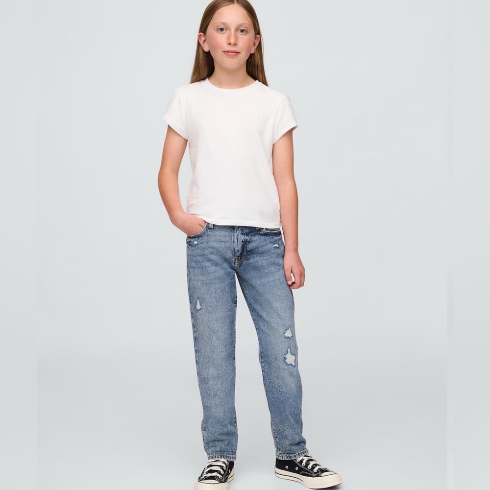 GAP Kids Mid Rise Girlfriend Jeans Medium Wash Girls 12 NWT